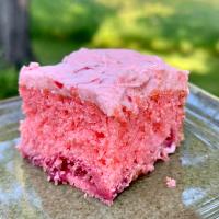 Strawberry cake with strawberry frosting